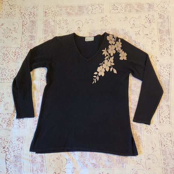 BHS London gray floral design pullover - Picture 1 of 6